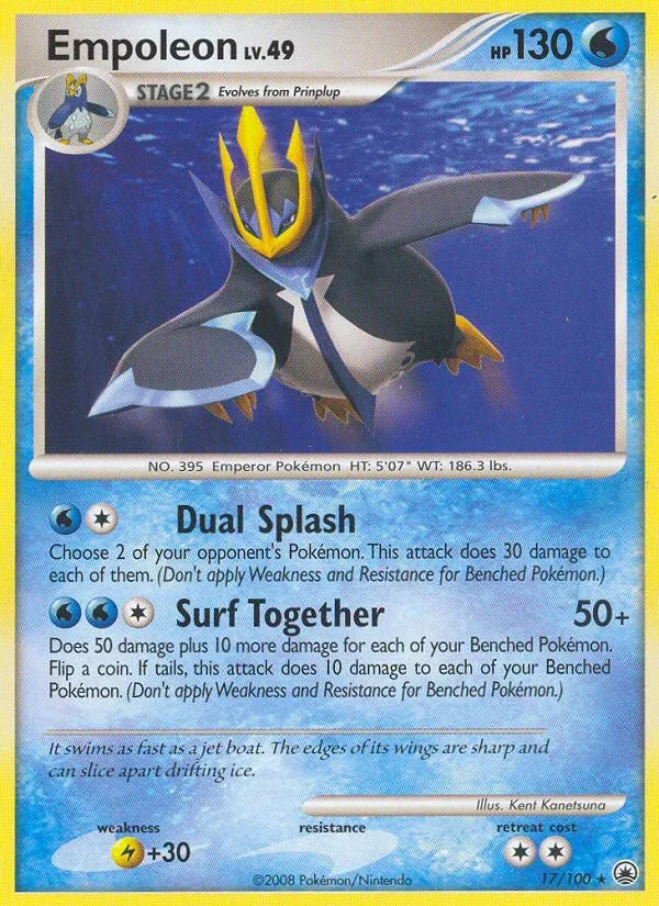 Carte Pokémon Empoléon n°17/100 – Type : Eau – Série : Aube majestueuse
