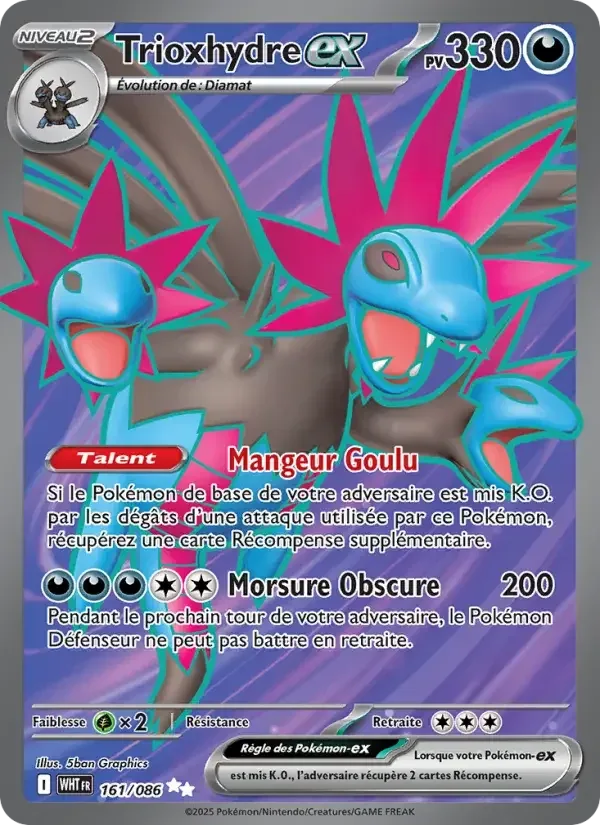 Carte Pokémon Trioxhydre-ex n°161 – Flamme Blanche
