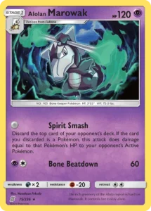 Carte Pokémon Marowak d'Alola n°75/260 – Type : Psychique – Série : Esprits unifiés